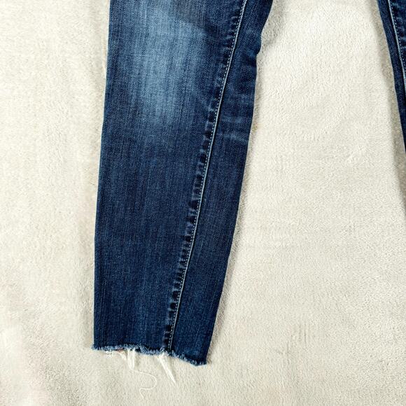 Pilcro and the Letterpress Jeans Women 25P 28x24 Straight Dark Wash Raw Hem - Picture 5 of 12